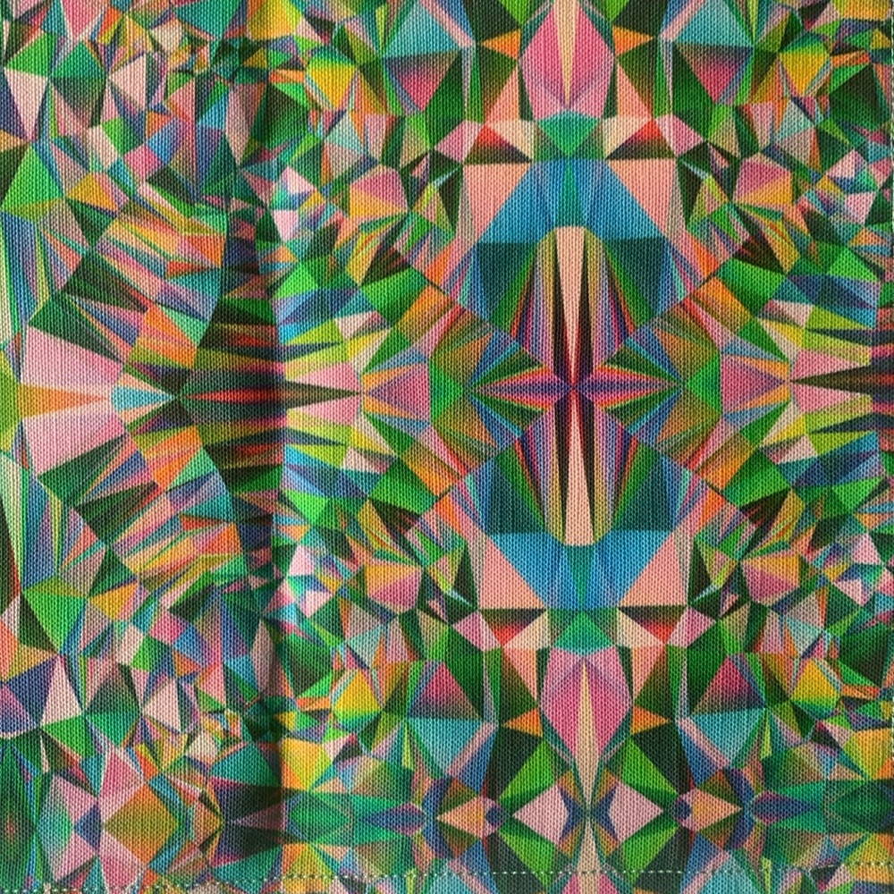 NEW handmade rainbow kaleidoscope tea towel 16”x24”